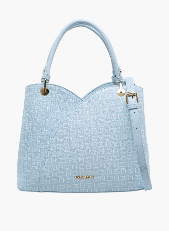 Monogram Print Tote Bag With Detachable Strap